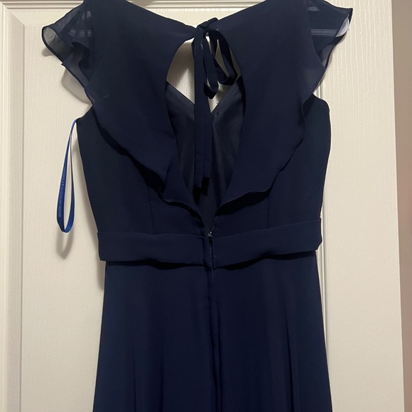Morilee Floor Length Navy Blue Bridesmaid Dress - Picture 2 of 4